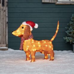 LED Dackel Weihnachtsfigur